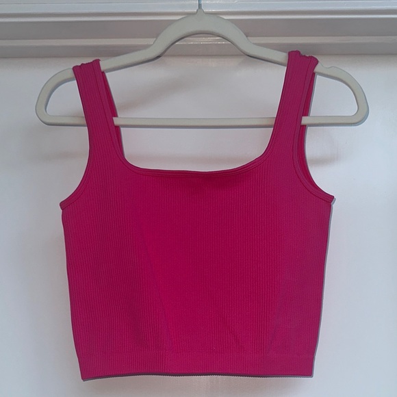 Square-Neck Ribbed Camisole — Pink - Picture 3 of 4